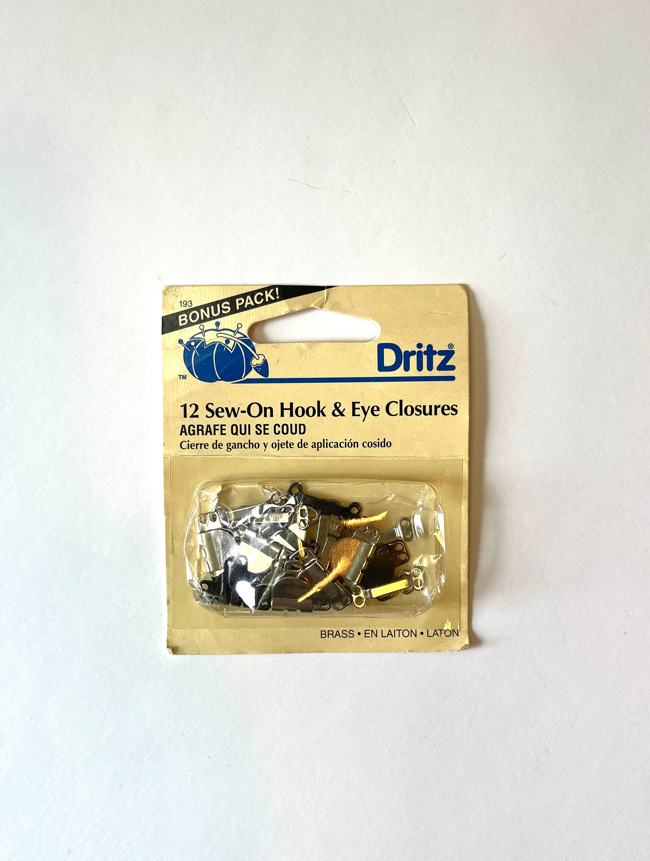 Dritz Sew on Hook and Eye Closures 80s Hook & Eye Washable Dry Cleanable 