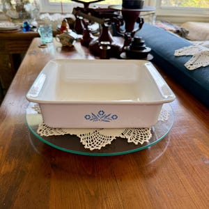 Vintage Corning Ware White Blue CornFlower Square Baking Dish P-322 8 x 8 x 2"