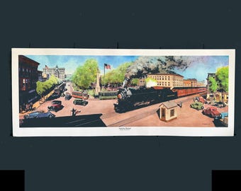 Patiently Waiting Railroad Historical Vintage Train Art Print
