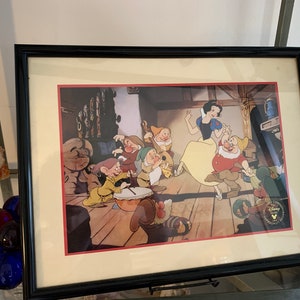 Snow White Disney Lithograph Exclusive Disney Store Seven Dwarfs Commemorative Print No Frame 1994