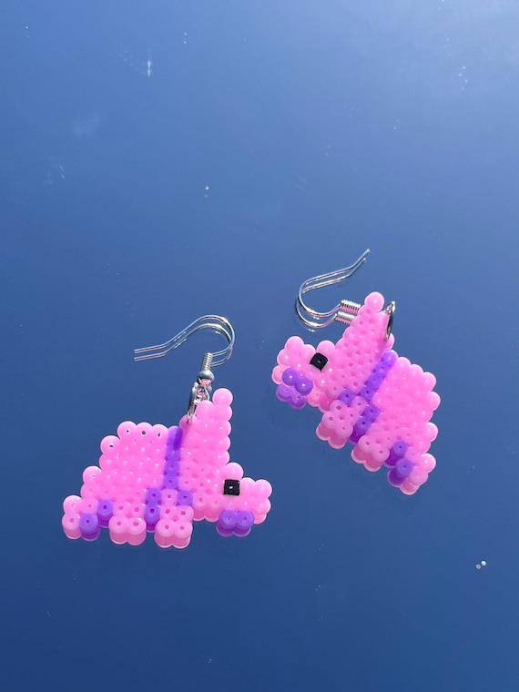 Customizable Triceratops Perler Fuse Bead Earrings Etsy
