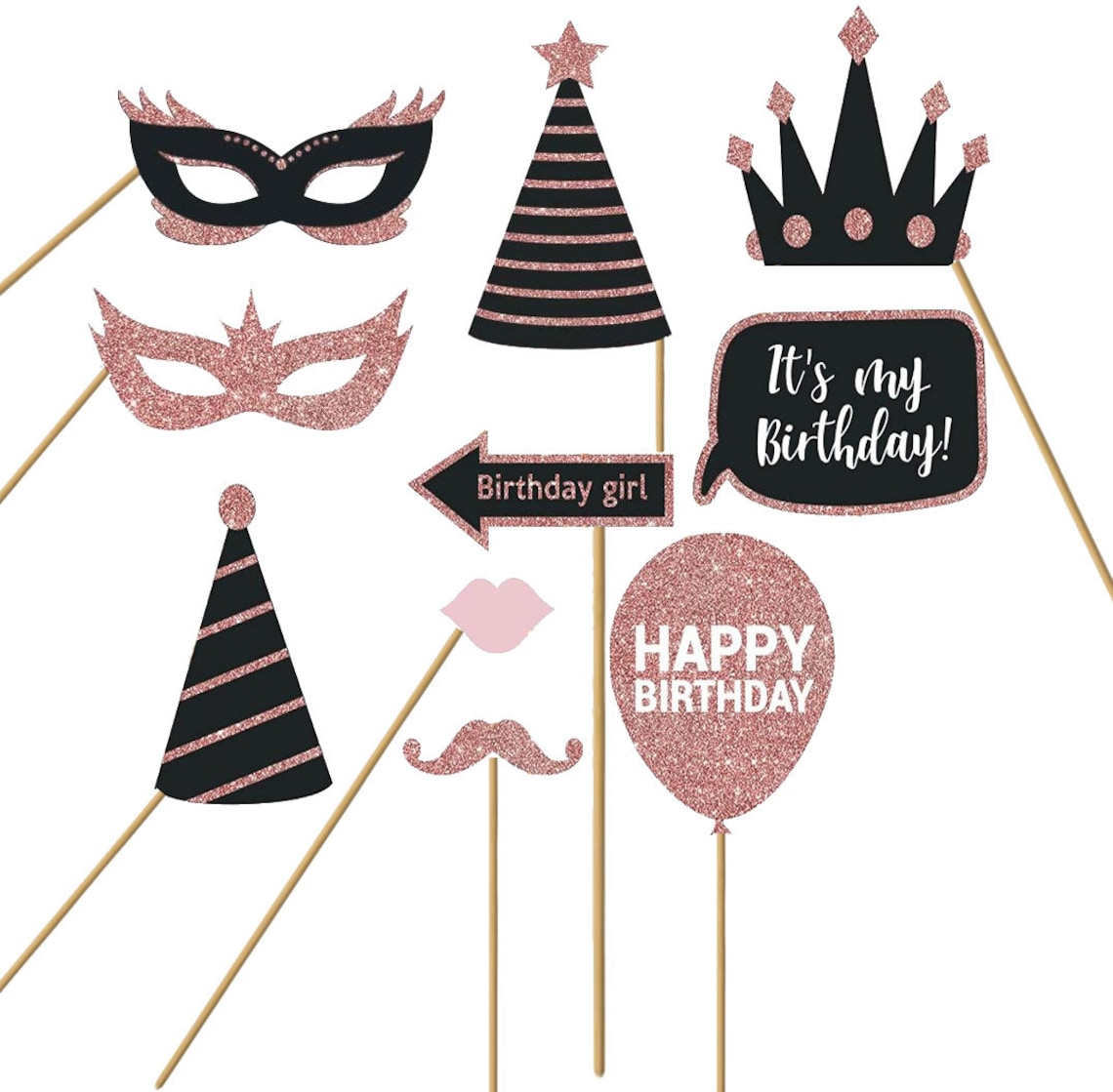21 Birthday Decorations Rose Gold Party Decorations Happy 21st Etsy