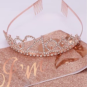 Elegant 21st Birthday Sash & Tiara Combo - Must-Have For Her Special Day Celebrate 21st Birthday in Style Sash and Tiara Set for Her Outfit