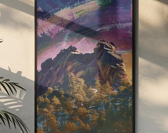 Surreal Cosmic Landscape Digital Download – Printable Wall Art Multiple Sizes – Instant Download