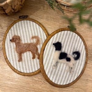 Custom Felt Needle Dog: Personalized Pet Portrait Embroidery