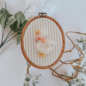 Needle Felt Nursery Sign Photo Prop Newborn New Baby Goose Embroidery Hand Made