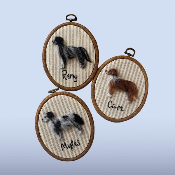 Custom Felt Needle Dog: Personalized Pet Portrait Embroidery