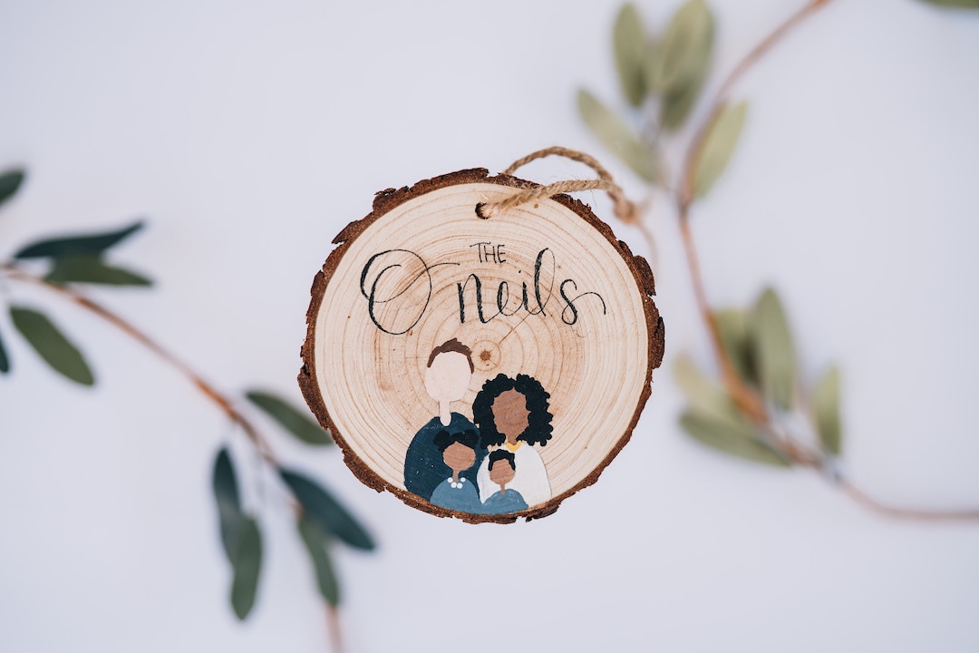 Hand Painted Wood Family Ornament: Personalized Keepsake Gift - Etsy