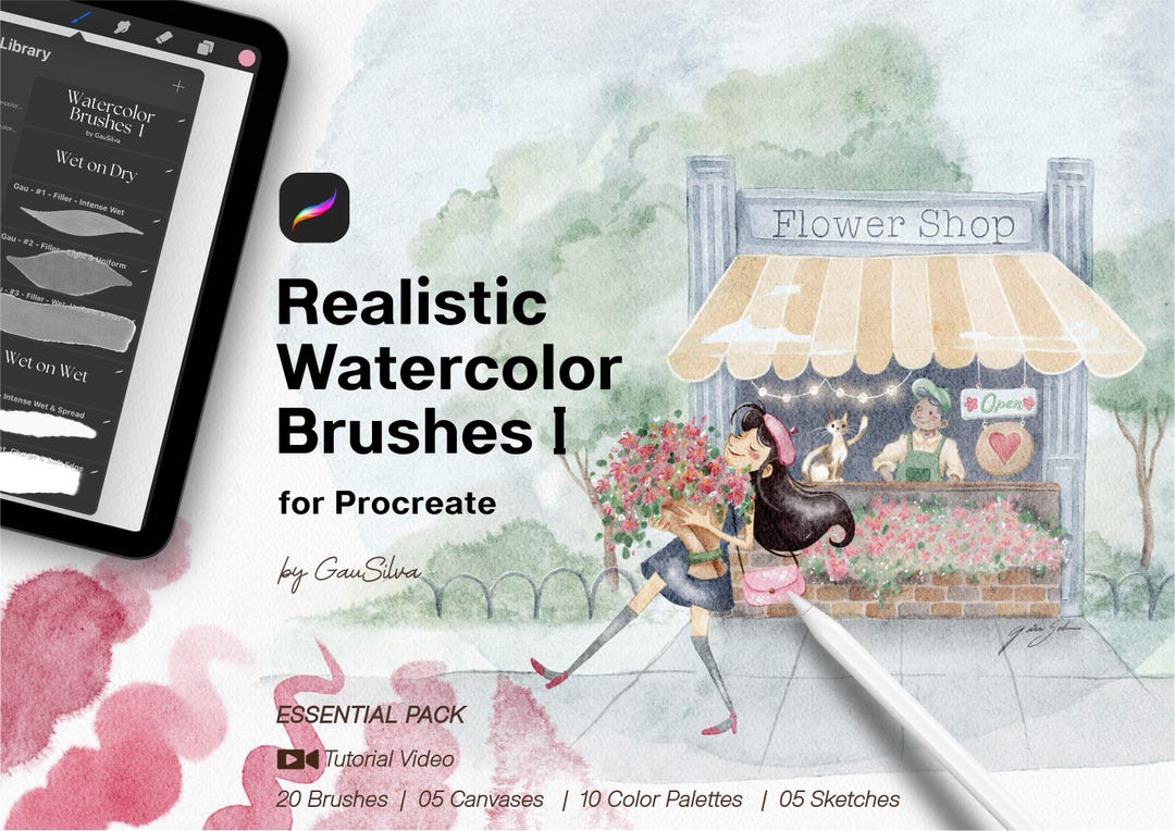 Watercolor Brushes for Procreate, Digital Painting Tools for Ipad ...