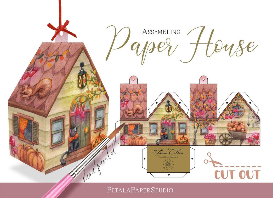 Paper Houses Printable Activity Paper House Template DIY | Etsy