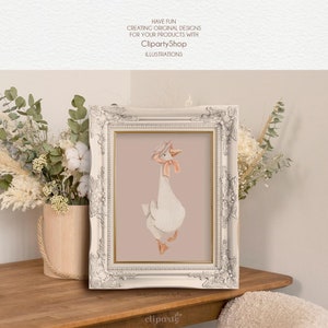 Handpainted Goose Clipart, Cottagecore Watercolor Geese, Baby Shower ...