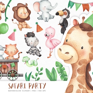 Imágenes prediseñadas de animales de safari, baby shower de safari, decoración de guardería de safari, imágenes prediseñadas de invitación de safari, imágenes prediseñadas de animales de la jungla, fiesta de cumpleaños de safari