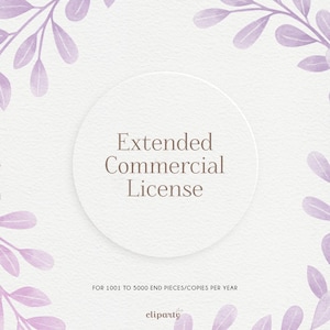 Extended Commercial License - Applicable to One listing - No credit required - Up to 5000 end products per year