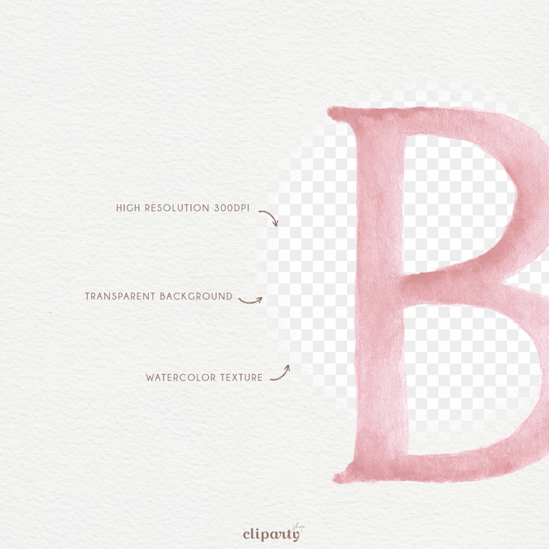 Watercolor Alphabet Clipart, Candy Pastel colors Letters, Cute watercolor alphabet for Invitation design, Craft Supplies for Commercial use image 8