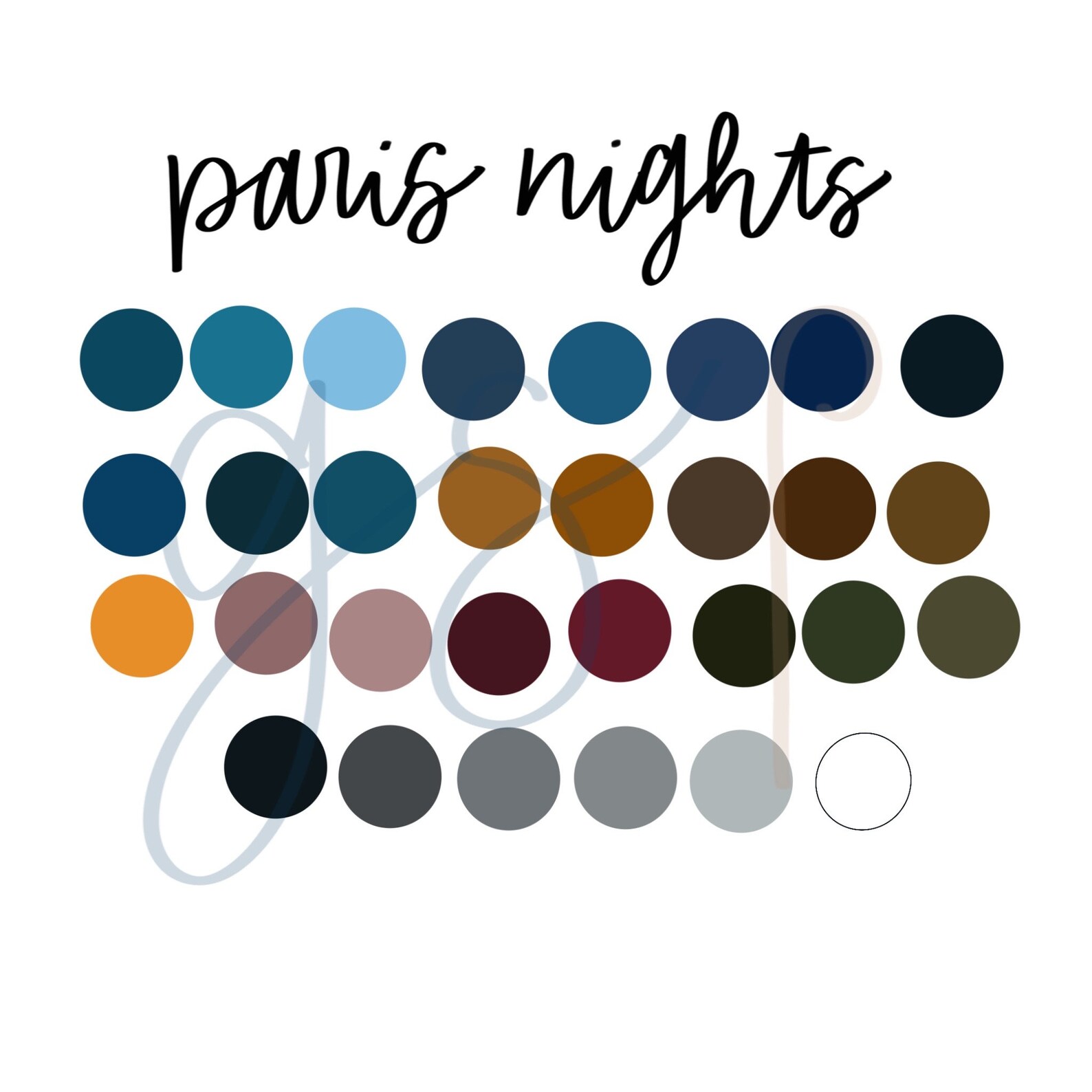 Paris Nights Color Palette Etsy