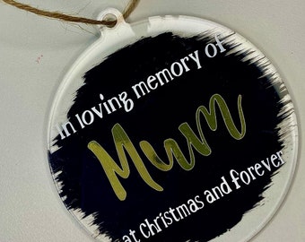 Handmade Memorial Christmas Tree Ornament - Personalized, Handpainted, and Unique Gift of Remembrance