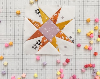 Sharp Star FPP Quilt Block, PDF Pattern
