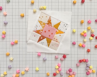Stardaze Star FPP Quilt Block, PDF Pattern