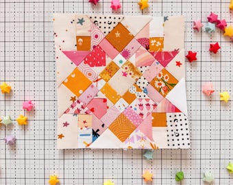 Maple Pop FPP Quilt Block, PDF Pattern