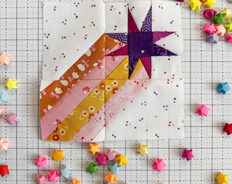 Sharp Star/HRT Shooting Star FPP Quilt Block, PDF Pattern