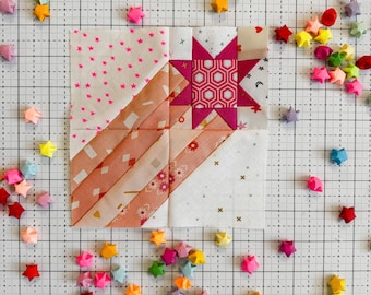 Sawtooth Shooting Star FPP Quilt Block, PDF Pattern
