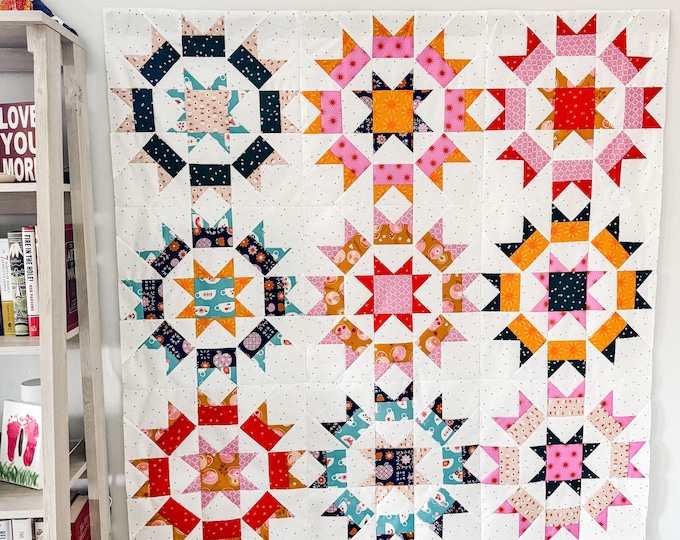 Featured listing image: Star Go Round Quilt Pattern PDF - Instant Download