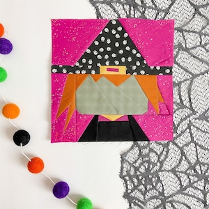 Witchy FPP Quilt Block, PDF-mönster