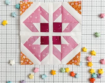 Cosmic Dust FPP Quilt Block, PDF Pattern
