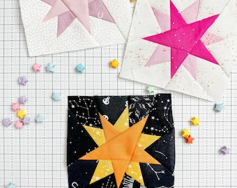 Double Star FPP Quilt Block, PDF Pattern