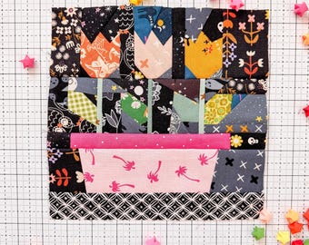 Tulip Pots FPP Block, PDF Pattern