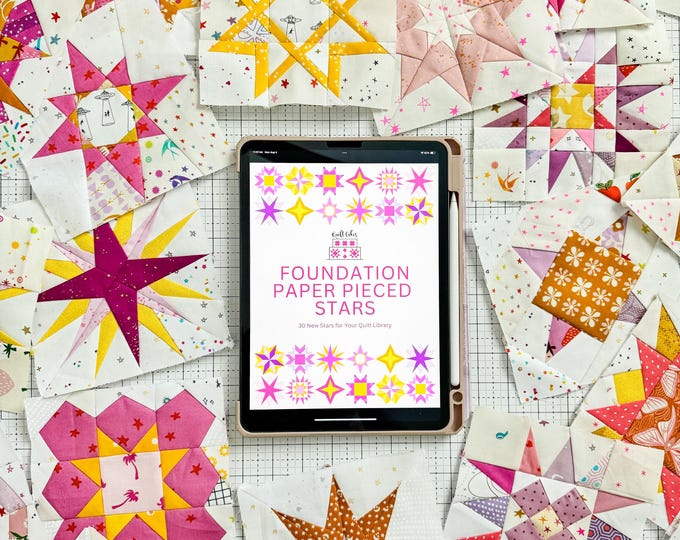 Featured listing image: 30 Foundation Paper Pieced Stars E-Book, PDF Download
