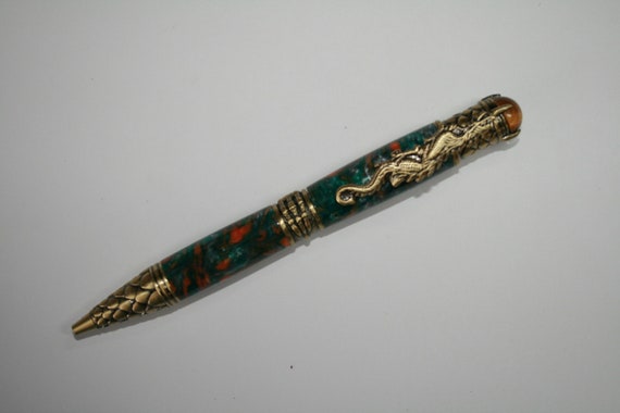 Artisan Tigereye Dragon Pen