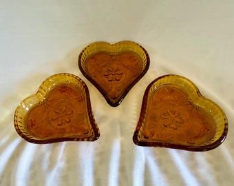 vintage Indiana Glass Co. Tiara Sandwich pattern card suit dishes Set of 3  (#3)