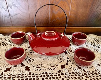 Vintage Bombay Oxblood Keramik Tee-Set