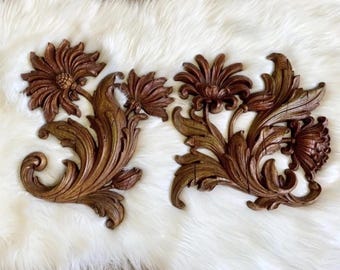 Vintage Syroco Flower Wall Art Set