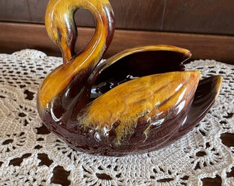 Vintage Blue Mountain Pottery swan planter