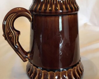 RARE Nelson McCoy Flintlock Pistol Handle Brown Pottery Pitcher Stein MCP # 6029
