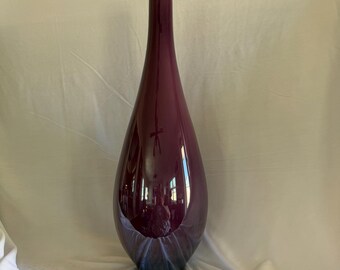 Amethyst purple mouth-blown glass vase 22“ tall
