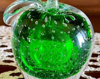 Green Apple Murano style paperweight