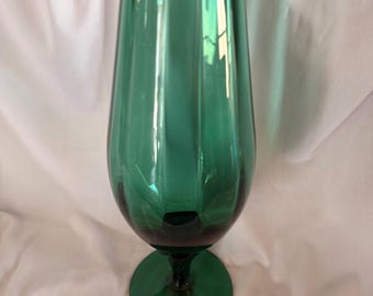 Vintage Empoli Italian Optic Footed Vase