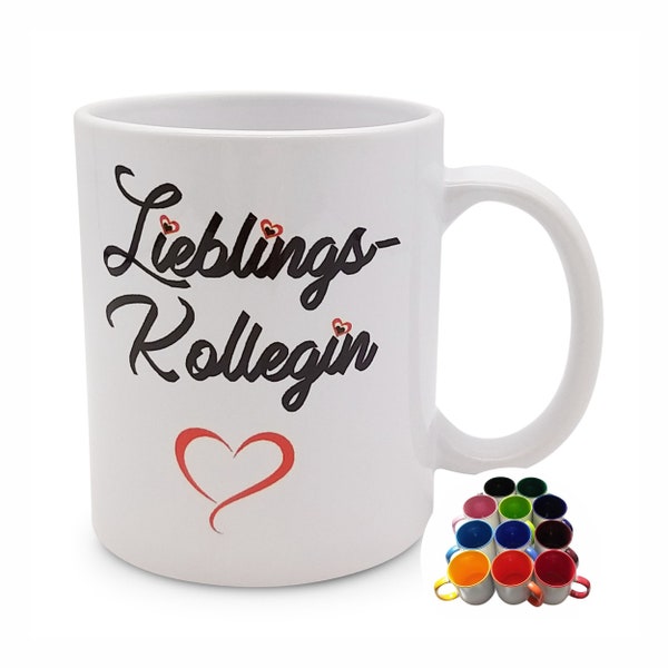 Tasse Lieblingskollegin mit Herz - in 8 Farben - Kaffeetasse als tolles Geschenk für eine liebe Arbeitskollegin