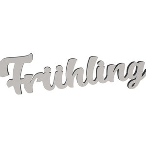 Schriftzug Frühling aus Holz weiß optional mit Aufsteller zur Frühlingszeit Schild Holzschild Bild 3