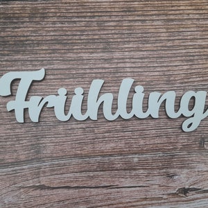 Schriftzug Frühling aus Holz weiß optional mit Aufsteller zur Frühlingszeit Schild Holzschild Bild 2