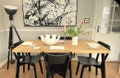 Modern rustic industrial chic dining table with box pin legs