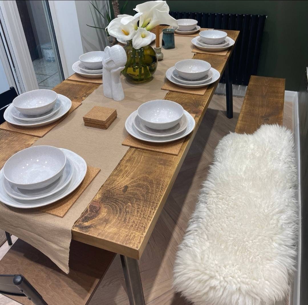 Extra Chunky Rustic Dining Table With Box Pin Legs - Etsy UK