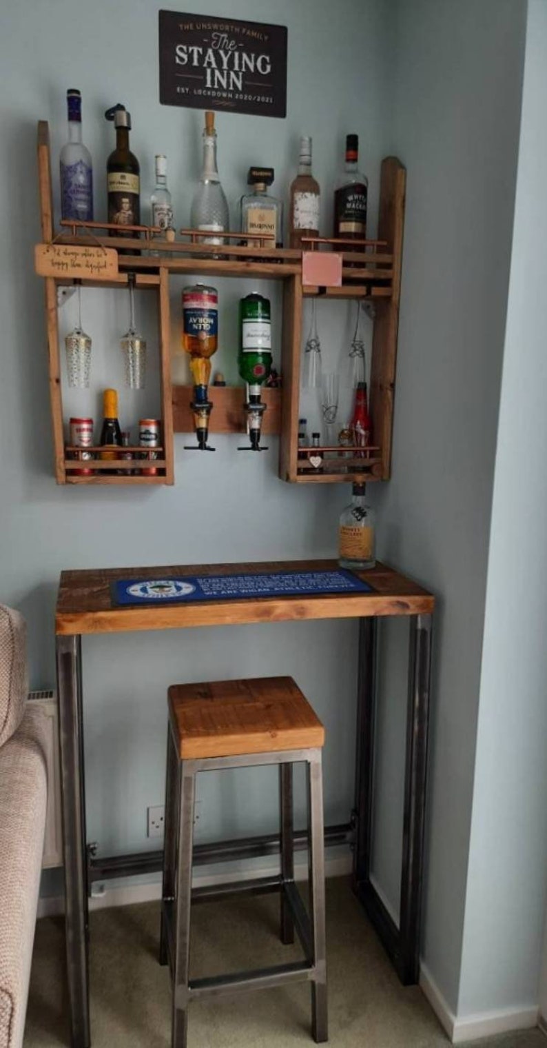 Rustic Industrial Breakfast Bar Kitchen Table Chunky Etsy UK