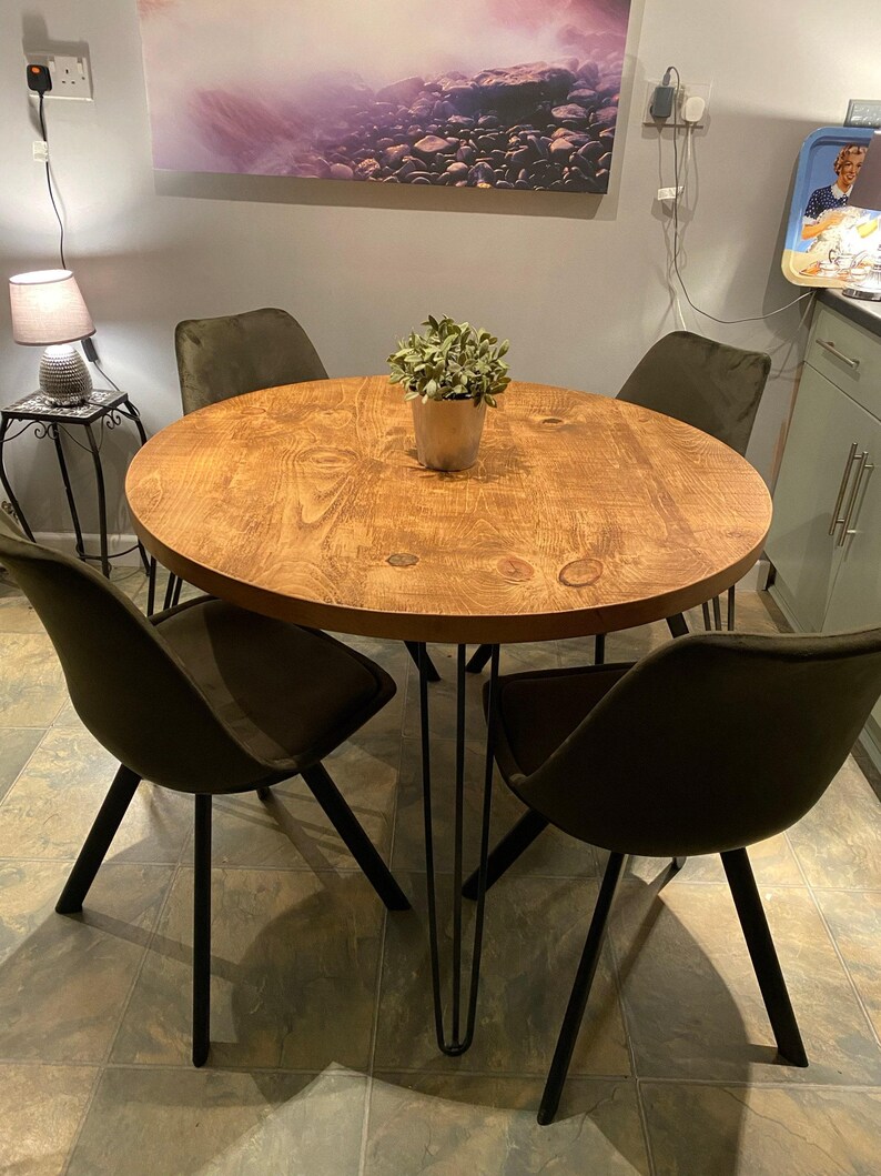 Extra Chunky round rustic dining table - featured in Vogue 2023 image 6