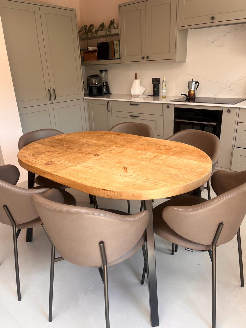 Extra Chunky Extending Oval Rustic Dining Table - Etsy UK