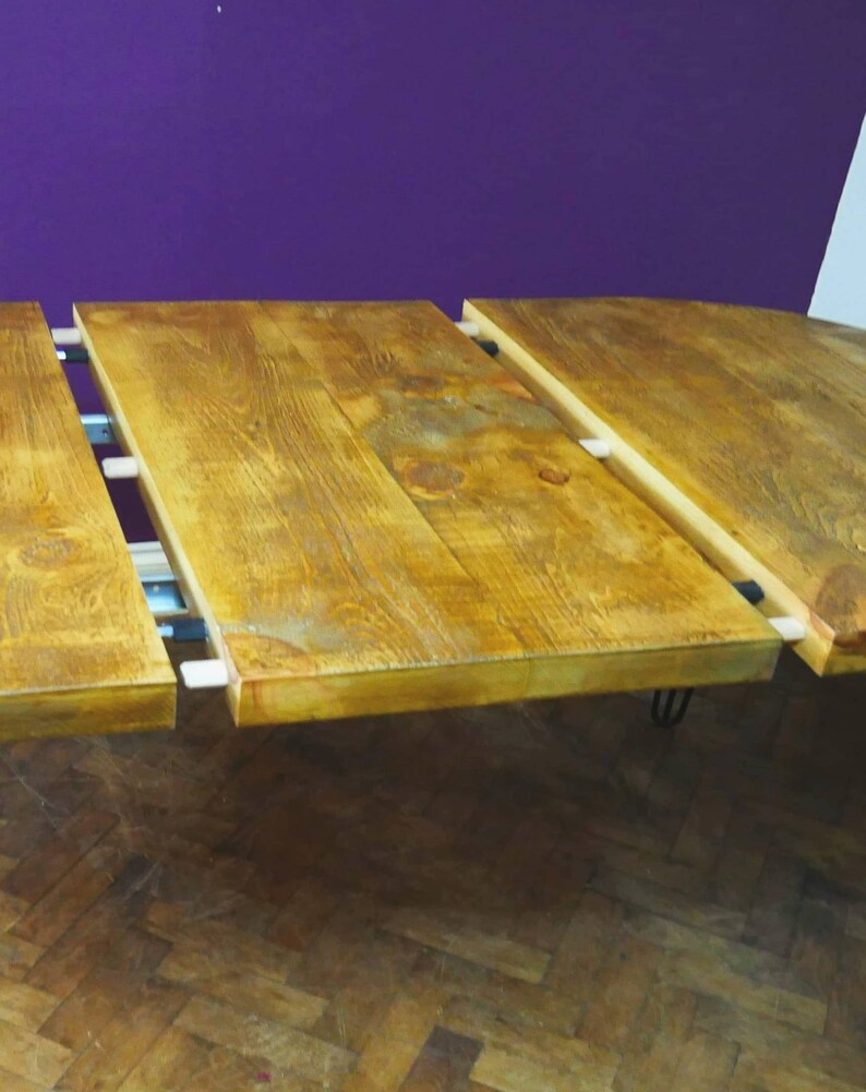 Oval Dining Table Extendable Rustic Industrial Chunky Etsy UK