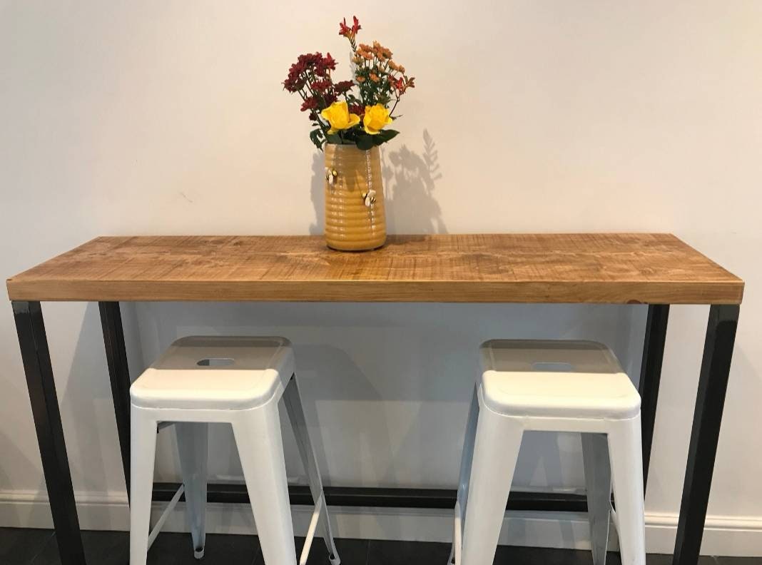 Rustic Industrial Breakfast Bar Kitchen Table Chunky Etsy UK